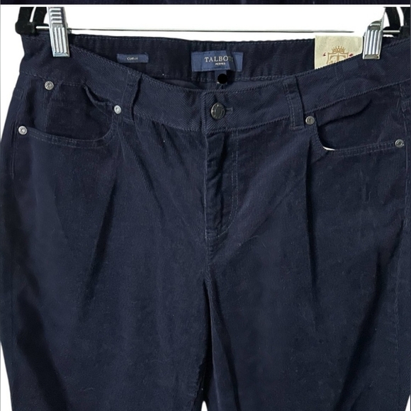 Talbots "Curvy" boot cut navy cords 32 inseam sz 2 - Picture 2 of 7